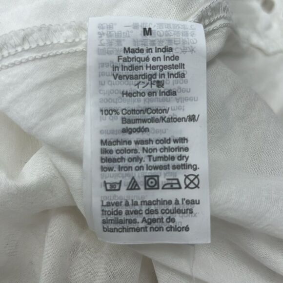 Madewell an137 white Eyelet Ruffle-Sleeve Pintuck Mini Dress size M NWT - Picture 8 of 8